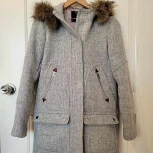 New! J. Crew Chateau Parka in Stadium Cloth Wool Heather Dusk Size 0